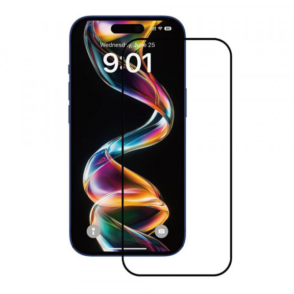 Folie de protectie Ecran Anank 1X Reinforced pentru Apple iPhone 16 Pro Max, Sticla Securizata, Full Glue, 2.5D, Neagra