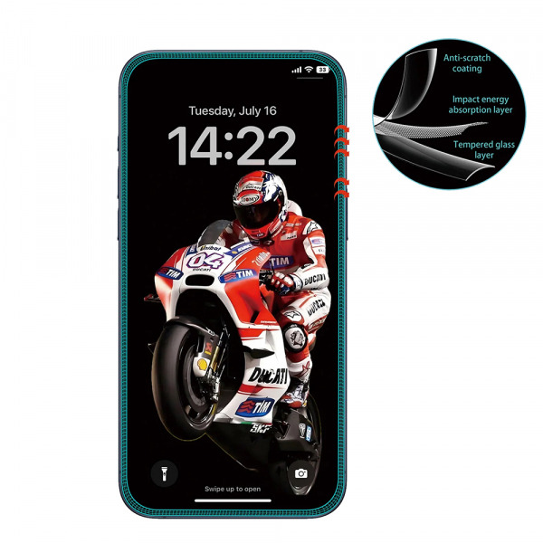 Folie de protectie Ecran Anank 5X Reinforced Anti Crack pentru Apple iPhone 17, Sticla Securizata, Full Glue, 3D, Neagra