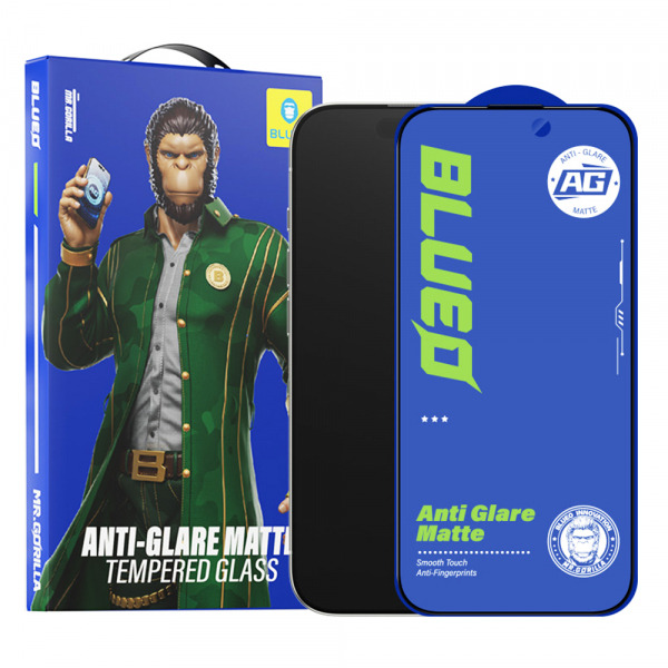 Folie de protectie Ecran Blueo Anti-Glare pentru Apple iPhone 17e / 16e / 14 / 13 Pro, Sticla Securizata, Full Glue, Neagra
