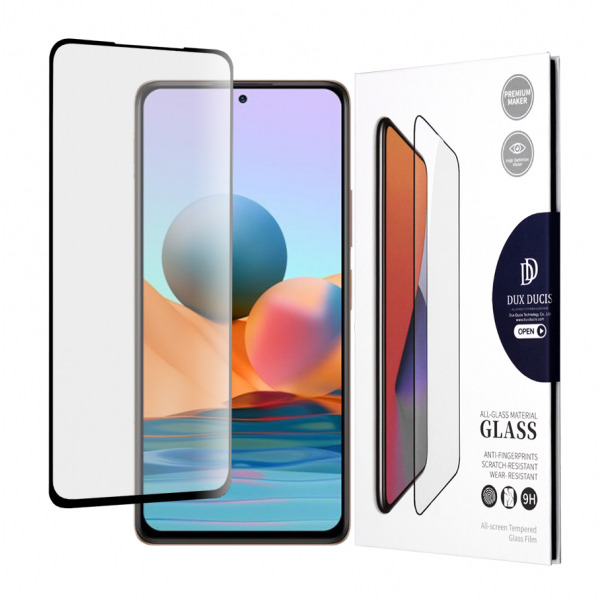 Folie de protectie Ecran DUX DUCIS pentru Xiaomi Redmi Note 10 Pro Max / Note 10 Pro, Sticla Securizata, Edge Glue, Neagra