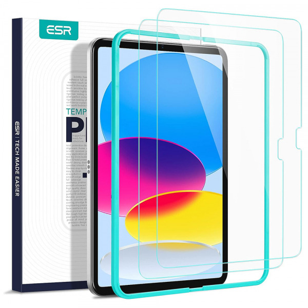 Folie de protectie Ecran ESR pentru Apple iPad (2025) / (2022), Sticla Securizata, Full Glue, Set 2 bucati