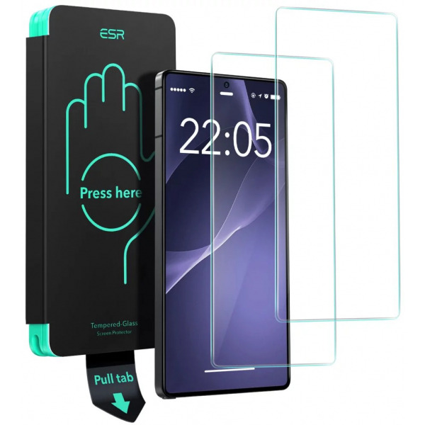 Folie de protectie Ecran ESR pentru Samsung Galaxy S25 Ultra S938, Sticla Securizata, Full Glue, Set 2 bucati