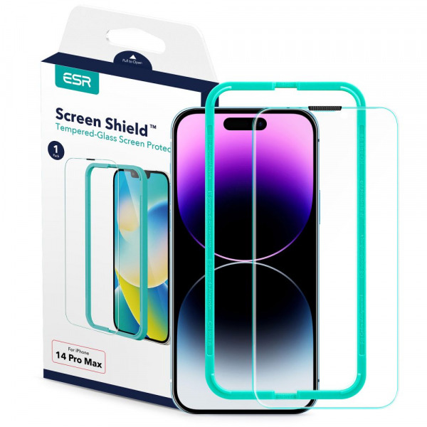 Folie de protectie Ecran ESR Shield pentru Apple iPhone 14 Pro Max, Sticla Securizata, Full Glue