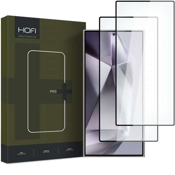 Folie de protectie Ecran HOFI Glass PRO+ pentru Samsung Galaxy S24 Ultra S928, Sticla Securizata, Full Glue, Set 2 bucati, 2.5D, Neagra