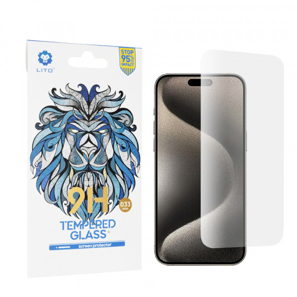 Folie de protectie Ecran Lito Classic pentru Apple iPhone 15 Pro Max, Sticla Securizata, Full Glue, 2.5D