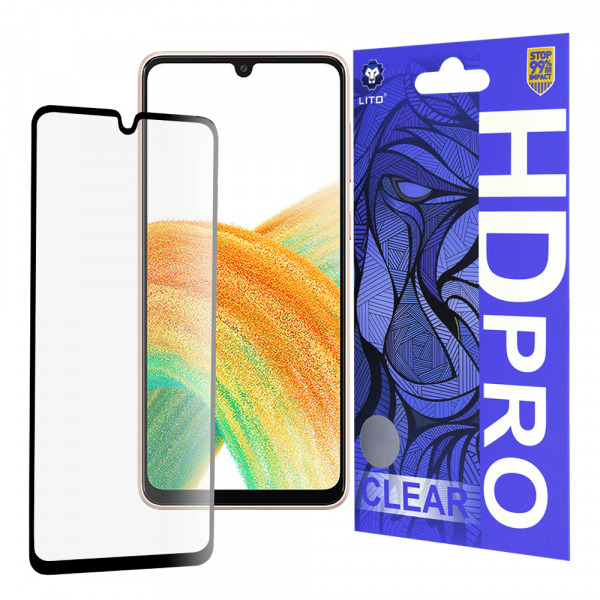 Folie de protectie Ecran Lito HD Pro Clear pentru Samsung Galaxy A33 5G A336, Sticla Securizata, Full Glue, Neagra