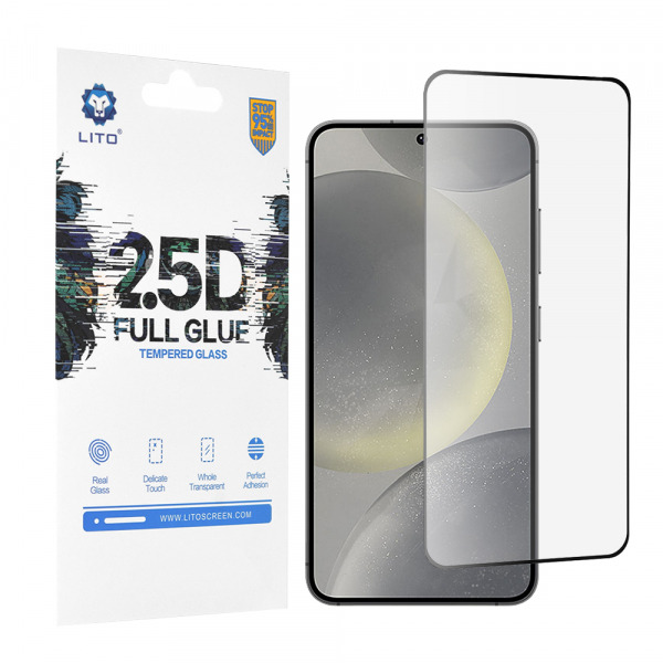 Folie de protectie Ecran Lito Ultra Thin pentru Samsung Galaxy S25 S931 / S24 S921, Sticla Securizata, Full Glue, 2.5D, Neagra