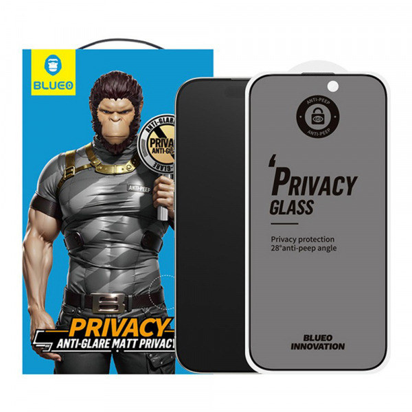 Folie de protectie Ecran Matte Privacy Blueo Anti-Peep pentru Apple iPhone 17 Air, Sticla Securizata, Full Glue