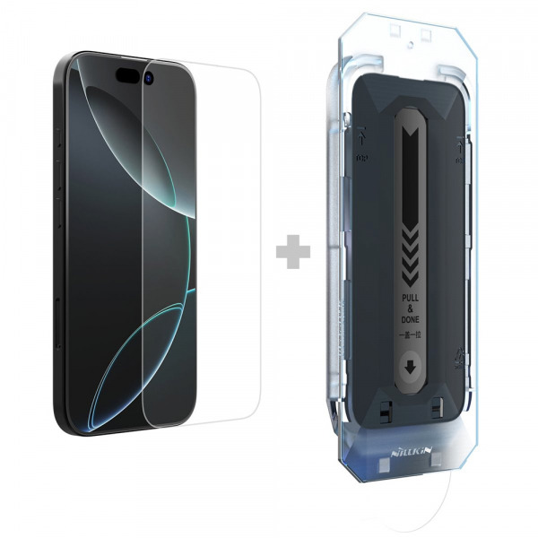 Folie de protectie Ecran Nillkin H+ Pro with Applicator pentru Apple iPhone 16 Pro Max, Sticla Securizata, Full Glue