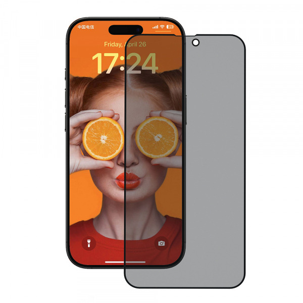 Folie de protectie Ecran Privacy Anank 3X Reinforced pentru Apple iPhone 16, Sticla Securizata, Full Glue, 2.5D