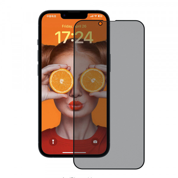 Folie de protectie Ecran Privacy Anank 3X Reinforced pentru Apple iPhone 17e / 16e / 14 / 13 Pro, Sticla Securizata, Full Glue, 2.5D