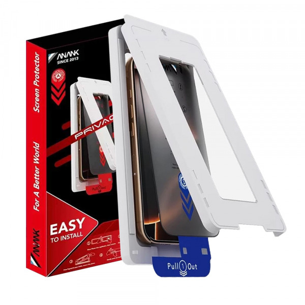 Folie de protectie Ecran Privacy Anank 5X Reinforced Applicator pentru Apple iPhone 17, Sticla Securizata, Full Glue, 2.5D