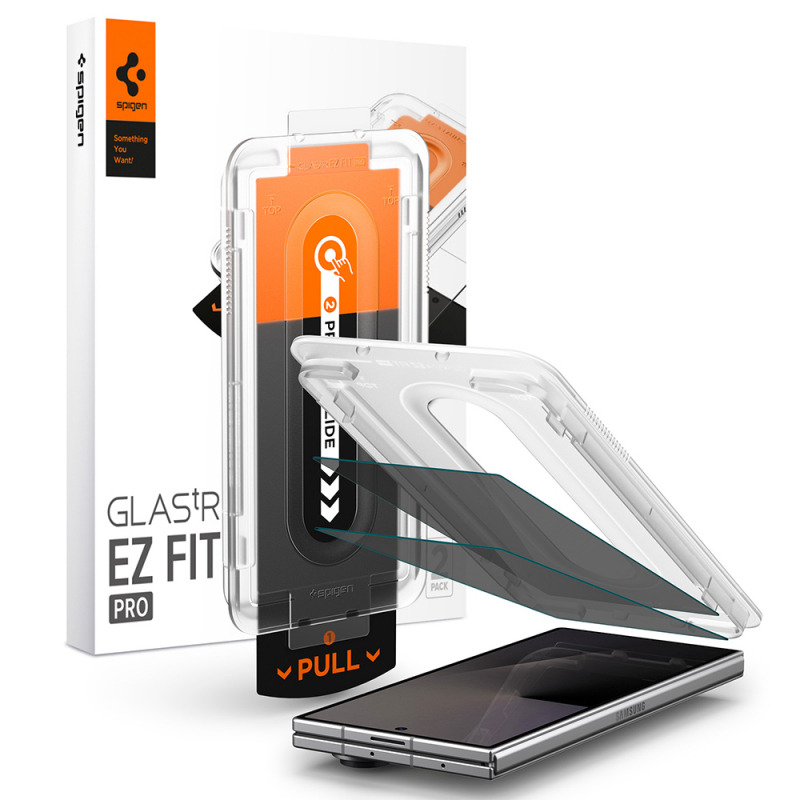 Folie de protectie Ecran Exterior Privacy Spigen GlastR EZ FIT Pro pentru Samsung Galaxy Z Fold8 Ultra F976 , Sticla Securizata, Full Glue, Set 2 bucati