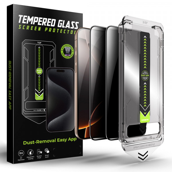Folie de protectie Ecran Privacy Techsuit TitanGlass pentru Apple iPhone 16 Plus / 15 Plus, Sticla Securizata, Full Glue, Set 2 bucati