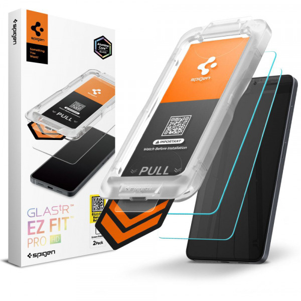 Folie de protectie Ecran Spigen GlastR EZ FIT Pro HD pentru Samsung Galaxy S26 Plus S947, Sticla Securizata, Full Glue, Set 2 bucati AGL11084