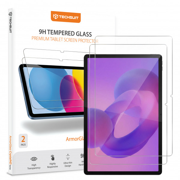 Folie de protectie Ecran Techsuit ArmorGlass CrystalHD pentru Lenovo Idea Tab Plus, Sticla Securizata, Full Glue, Set 2 bucati