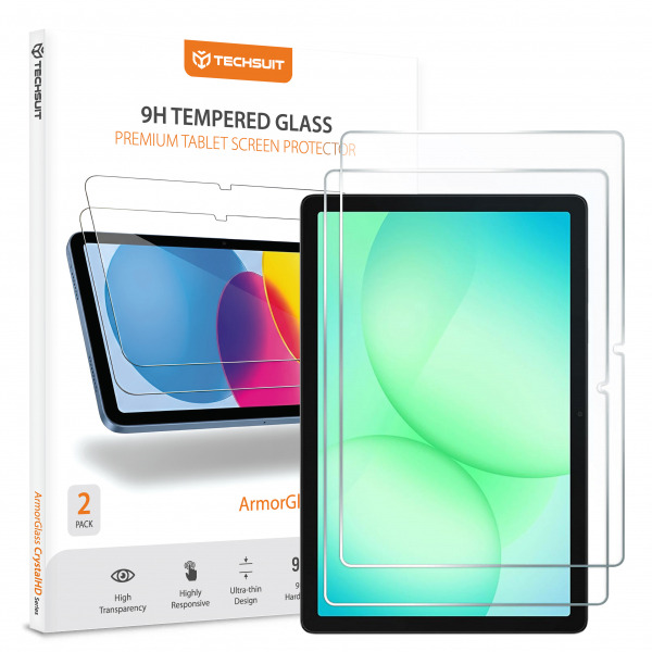 Folie de protectie Ecran Techsuit ArmorGlass CrystalHD pentru Samsung Galaxy Tab A11+ / Tab A9+, Sticla Securizata, Full Glue, Set 2 bucati