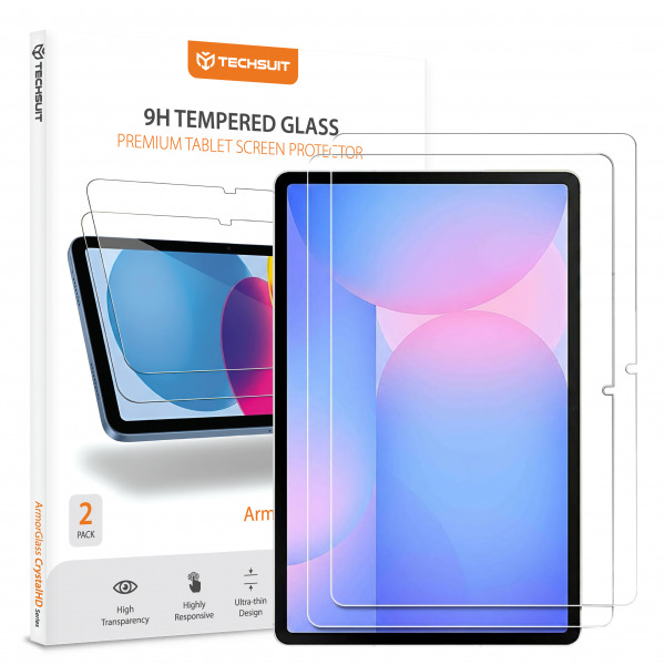 Folie de protectie Ecran Techsuit ArmorGlass CrystalHD pentru Samsung Galaxy Tab S10 FE+, Sticla Securizata, Full Glue, Set 2 bucati