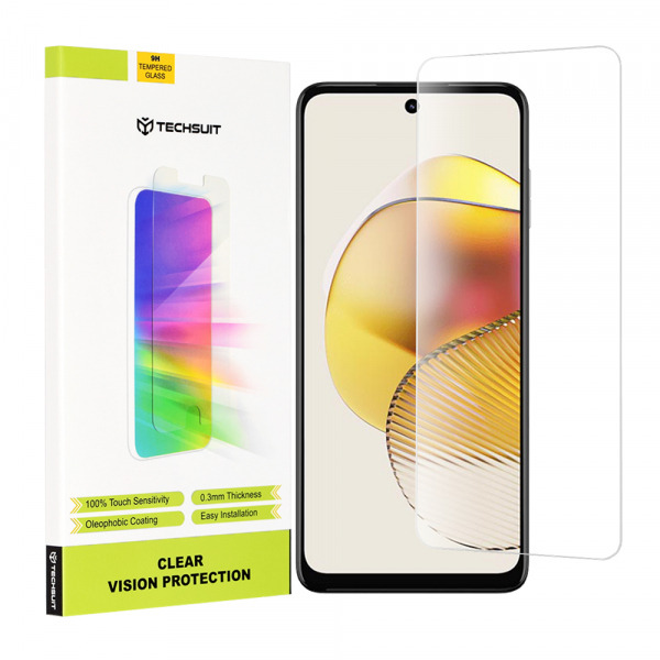 Folie de protectie Ecran Techsuit Clear Vision pentru Motorola Moto G73, Sticla Securizata, Full Glue