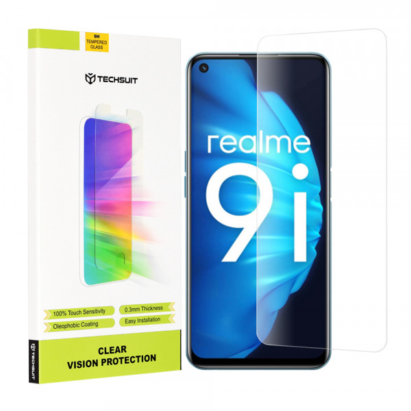 Folie de protectie Ecran Techsuit Clear Vision pentru OnePlus Nord CE 2 Lite 5G / Realme Narzo 50 / 9 5G / 9i / 9 Pro, Sticla Securizata, Full Glue
