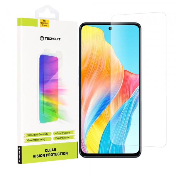 Folie de protectie Ecran Techsuit Clear Vision pentru OnePlus Nord N30 SE / Oppo A79 / A98 / A58 4G, Sticla Securizata, Full Glue