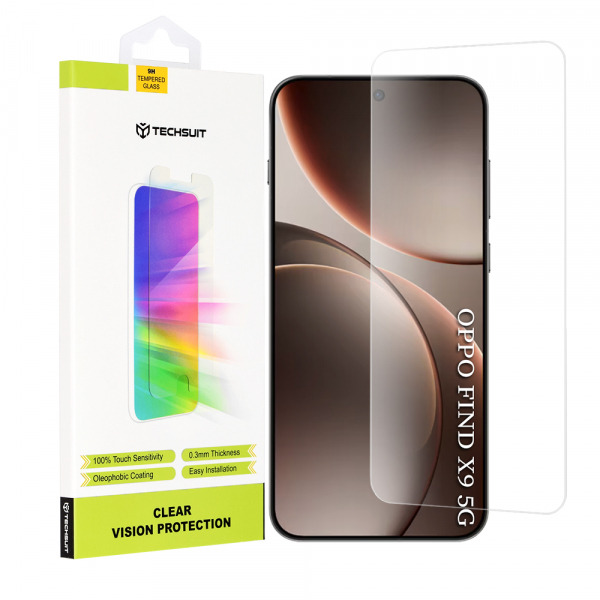 Folie de protectie Ecran Techsuit Clear Vision pentru Oppo Find X9, Sticla Securizata, Full Glue