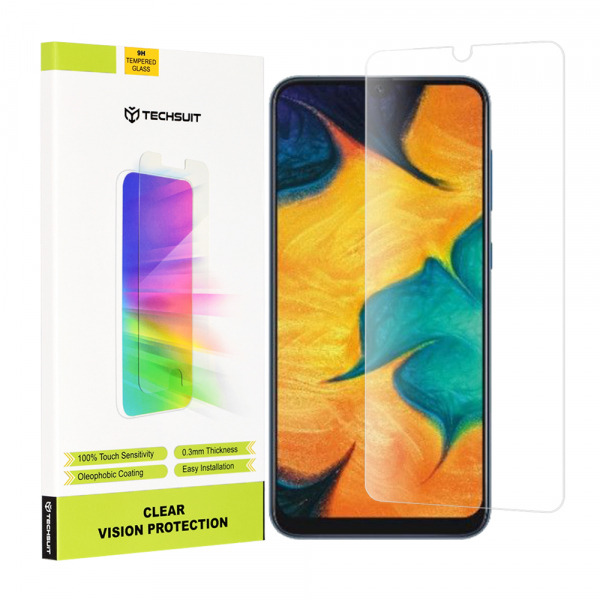 Folie de protectie Ecran Techsuit Clear Vision pentru Samsung Galaxy M31 M315 / M21 M215 / A50s A507 / A30s A307, Sticla Securizata, Full Glue