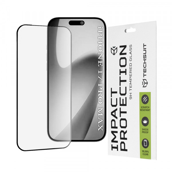 Folie de protectie Ecran Techsuit pentru Apple iPhone 18 Pro Max / 17 Pro Max, Sticla Securizata, Full Glue, 111D, Neagra