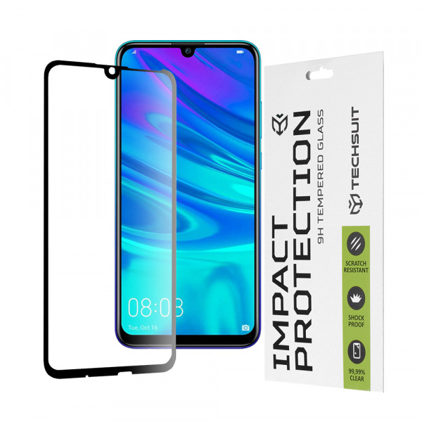 Folie de protectie Ecran Techsuit pentru Honor 20 lite / 10 Lite / Huawei P Smart+ 2019 / P Smart (2019), Sticla Securizata, Full Glue, 111D, Neagra
