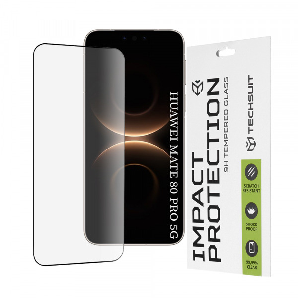 Folie de protectie Ecran Techsuit pentru Huawei Mate 80 Pro, Sticla Securizata, Full Glue, 111D, Neagra