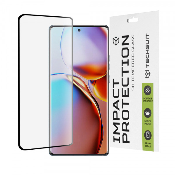 Folie de protectie Ecran Techsuit pentru Motorola Edge 40 Pro, Sticla Securizata, Full Glue, 111D, Neagra