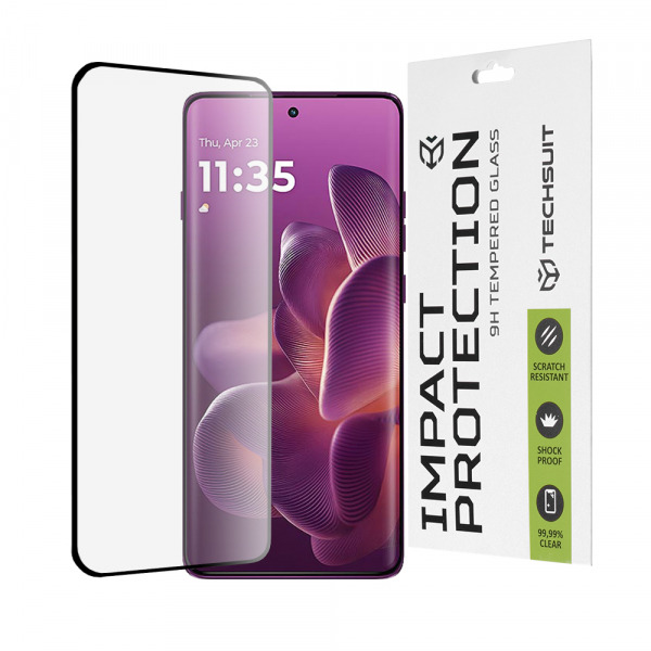 Folie de protectie Ecran Techsuit pentru Motorola Edge 60 Pro, Sticla Securizata, Full Glue, 111D, Neagra