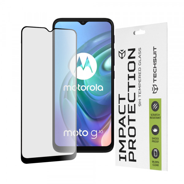 Folie de protectie Ecran Techsuit pentru Motorola Moto G30 / G20 / G10 / E7 Plus / G9 Play, Sticla Securizata, Full Glue, 111D, Neagra