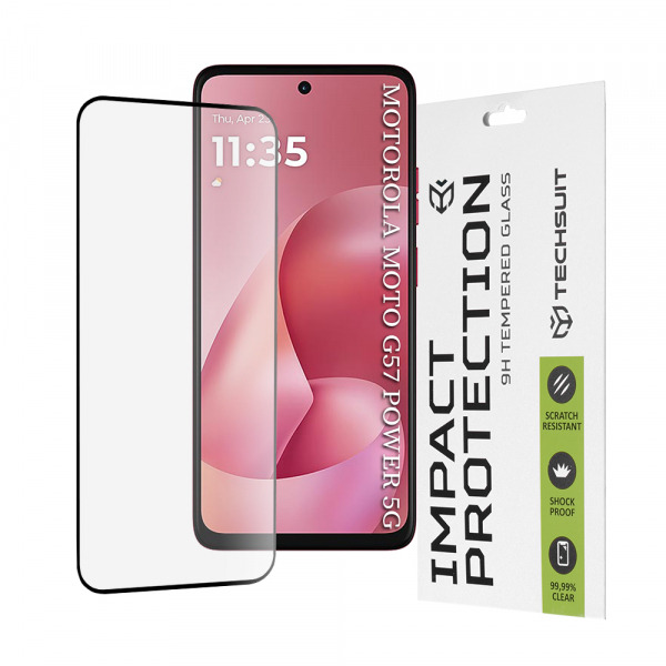 Folie de protectie Ecran Techsuit pentru Motorola Moto G67 Power / G57 Power, Sticla Securizata, Full Glue, 111D, Neagra