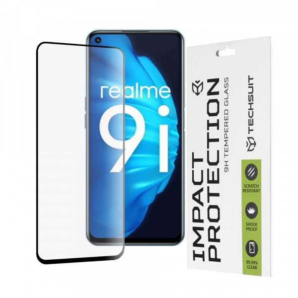 Folie de protectie Ecran Techsuit pentru OnePlus Nord CE 2 Lite 5G / Realme Narzo 50 / 9 5G / 9i / 9 Pro, Sticla Securizata, Full Glue, 111D, Neagra