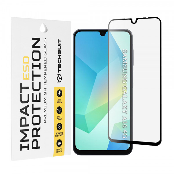 Folie de protectie Ecran Techsuit pentru Samsung Galaxy A17 4G A175 / A17 5G A176 / A16 5G A166 / A16 4G A165, Sticla Securizata, Full Glue, Neagra
