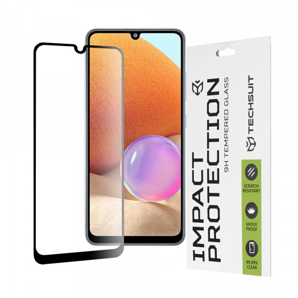 Folie de protectie Ecran Techsuit pentru Samsung Galaxy A33 5G A336 / A32 A325, Sticla Securizata, Full Glue, 111D, Neagra