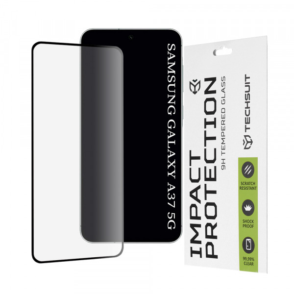 Folie de protectie Ecran Techsuit pentru Samsung Galaxy A37 5G, Sticla Securizata, Full Glue, 111D, Neagra