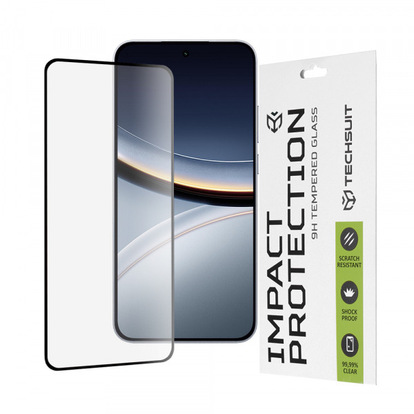 Folie de protectie Ecran Techsuit pentru Xiaomi Poco F7, Sticla Securizata, Full Glue, 111D, Neagra