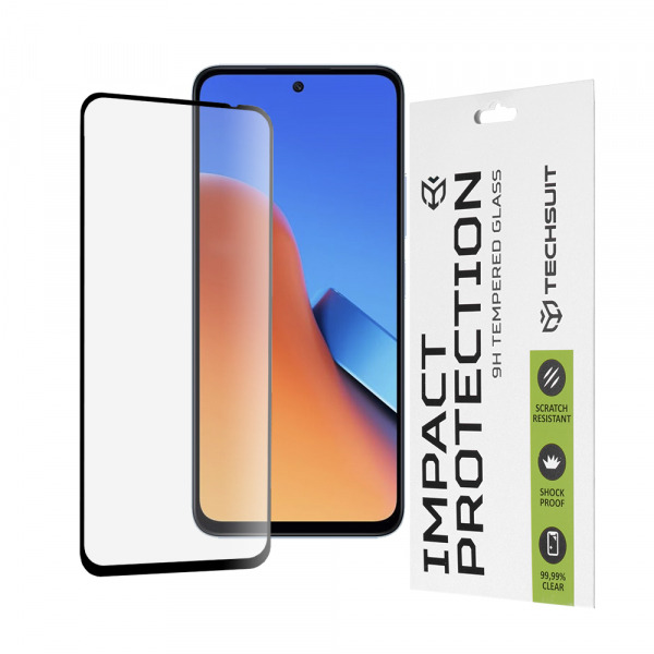 Folie de protectie Ecran Techsuit pentru Xiaomi Poco M6 4G / Redmi 13 / 12 5G / 12, Sticla Securizata, Full Glue, 111D, Neagra
