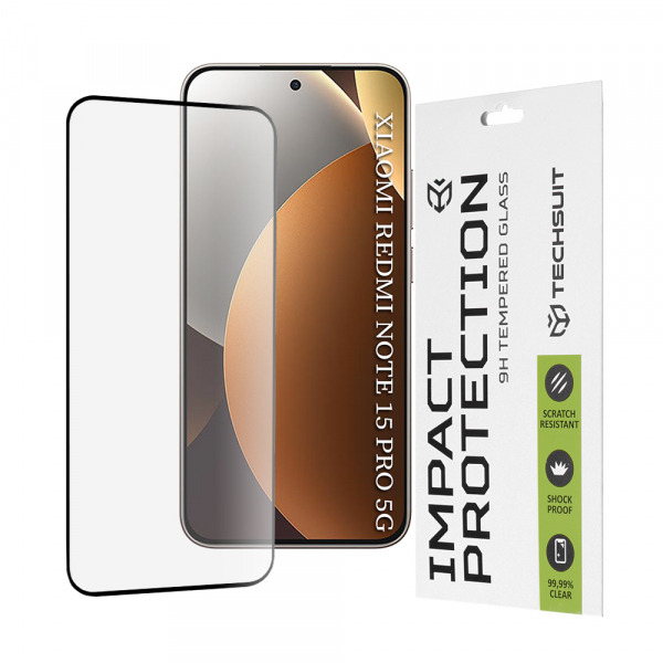 Folie de protectie Ecran Techsuit pentru Xiaomi Redmi Note 15 Pro 5G, Sticla Securizata, Full Glue, 111D, Neagra