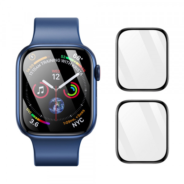Folie Protectie DUX DUCIS PMMA pentru Apple Watch 40mm Series, Set 2 bucati, Sticla Securizata, Neagra