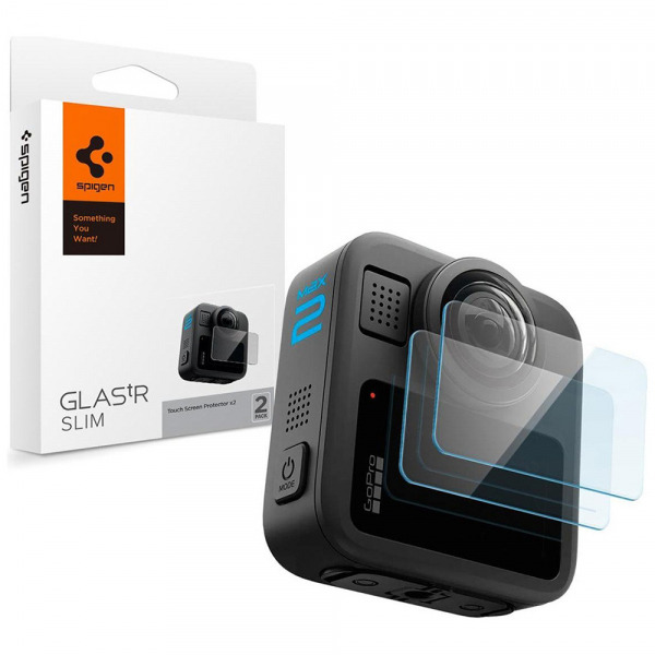 Folie Protectie Ecran Spigen GlastR Slim pentru GoPro Max 2, Set 2 bucati, Sticla Securizata AGL11230