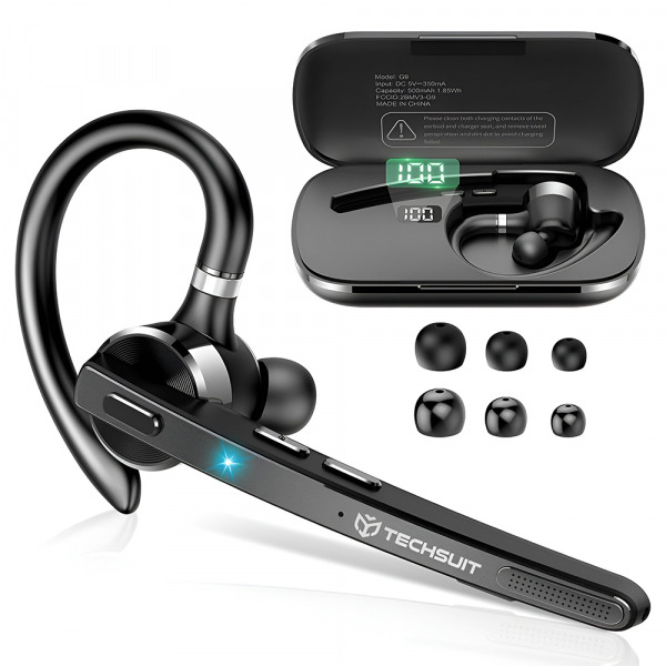 Handsfree Bluetooth Techsuit G9 TalkZen, A2DP, Negru