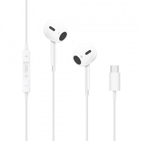 Handsfree USB-C Tech-Protect Ultraboost Core G2, Alb