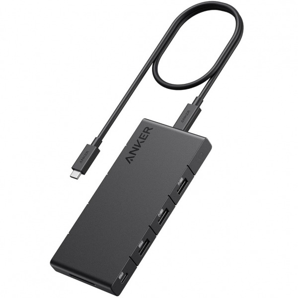 Hub USB-C Anker, 1 x USB-A 3.0 - 2 x USB-A - 3 x USB-C - 2 x HDMI - 1 x RJ45 - 1 x SD, Negru A83A2G11