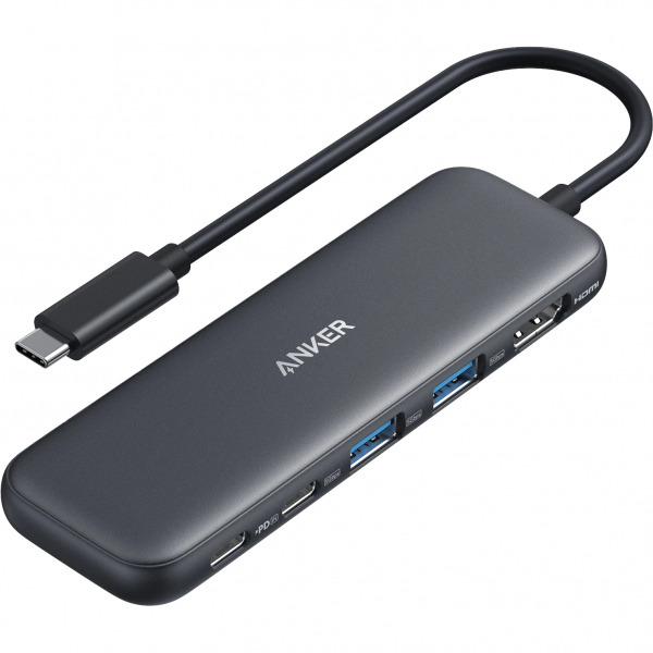Hub USB-C Anker 332, 2 x USB-A - 2 x USB-C - 1 x HDMI, Gri A8355H11
