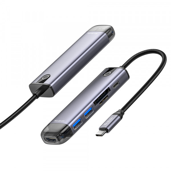 Hub USB-C McDodo HU-7740, 6in1, Gri