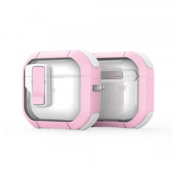 Husa DUX DUCIS PECN pentru Apple AirPods 4, Roz Alba