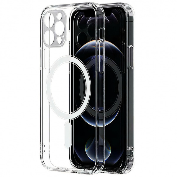 Husa MagSafe pentru Apple iPhone 13 Pro, OEM, Magnetic Antisoc, Transparenta